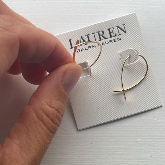 NWT Lauren Ralph Lauren Gold Hoop Earrings - Picture 2 of 3